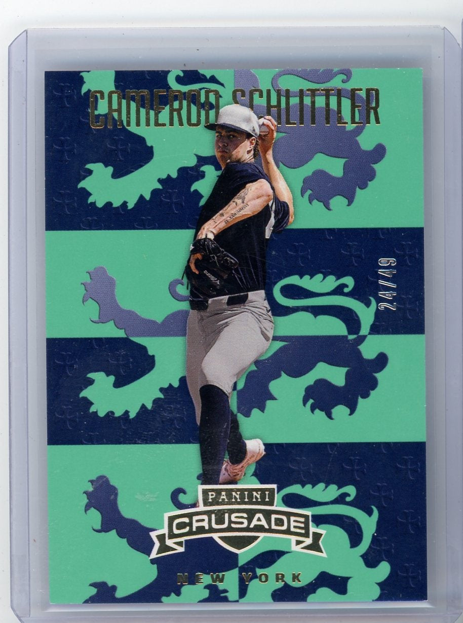 Cam Schlittler 2025 Panini Crusade teal #'d 24/49