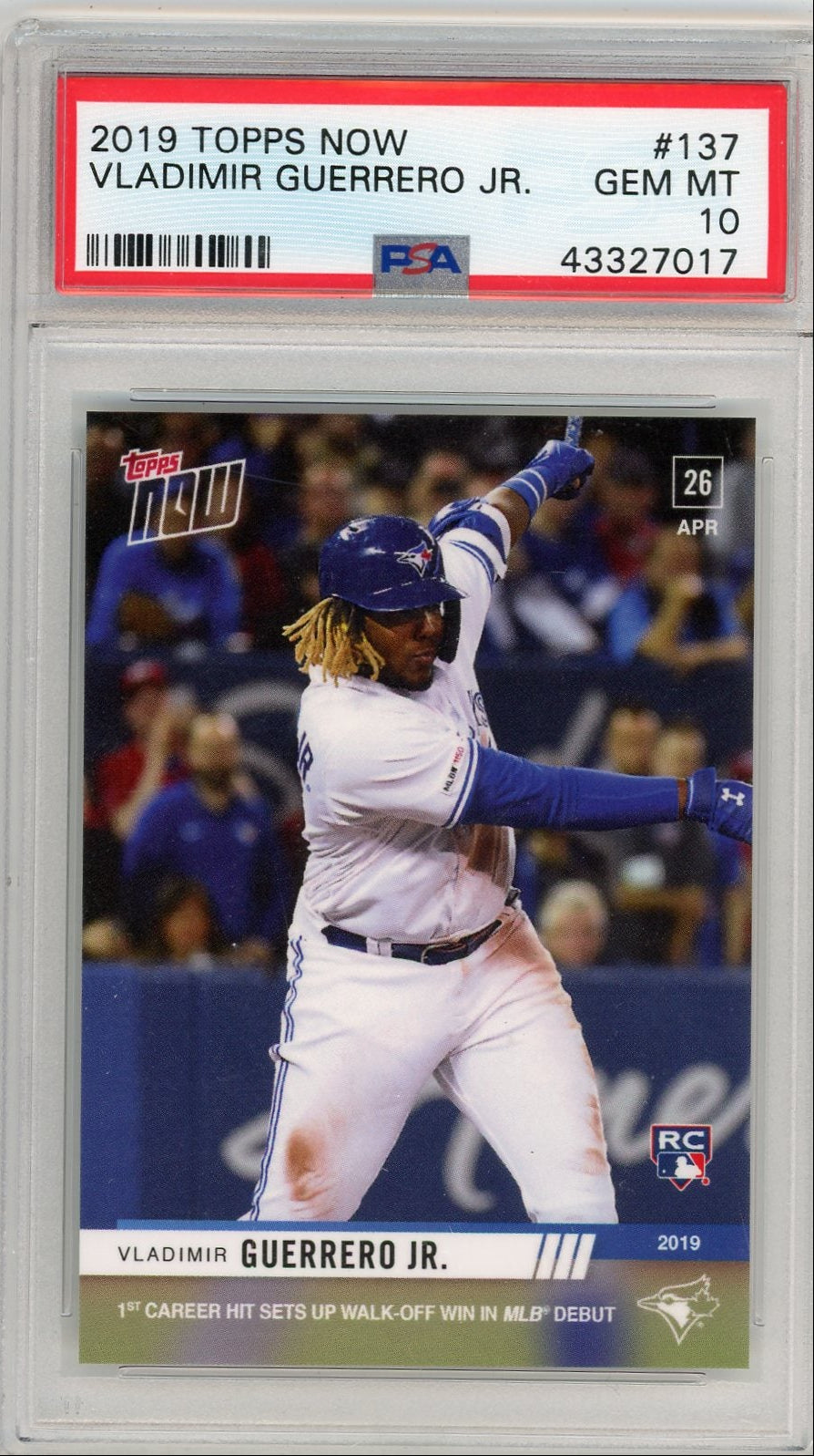 Vladimir Guerrero Jr. 2019 Topps NOW #137 PSA 10