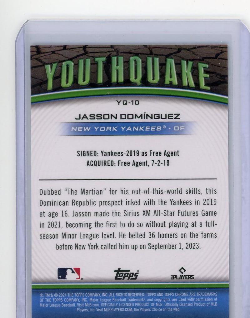 Jasson Dominguez 2024 Topps Chrome Rookie Youthquake Green 