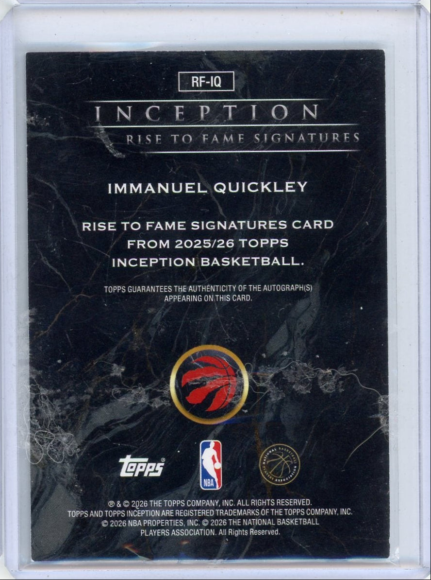 2025-26 Topps Inception Rise to Fame Signatures Immanuel Quickley