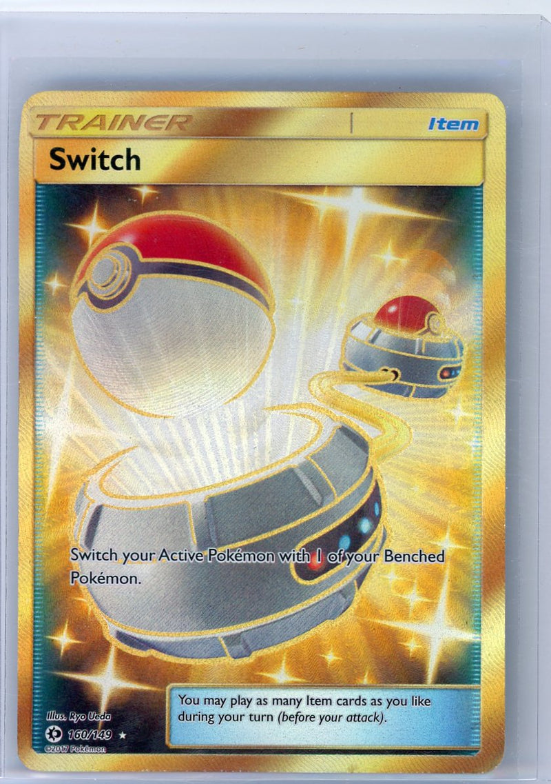 Switch Trainer 2017 Pokémon rare lucky gold holo 160/149