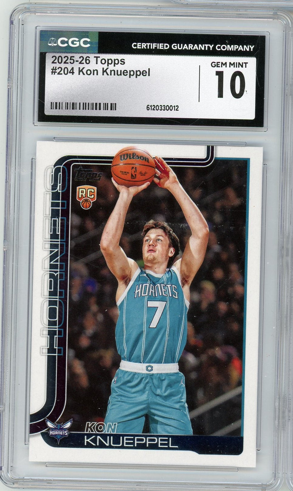Kon Knueppel 2025-26 Topps RC No. 204 CGC 10