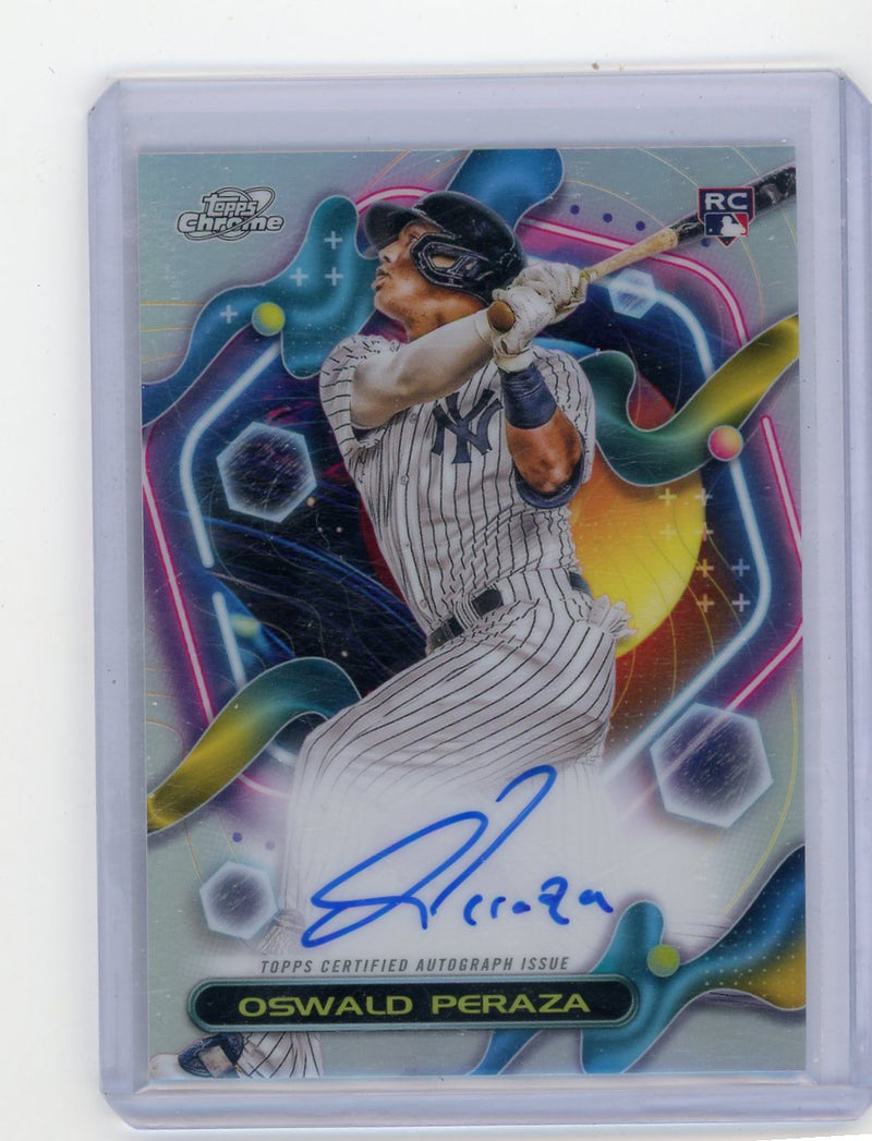 Oswald Peraza 2023 Topps Chrome Cosmic Rookie Autograph