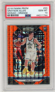 Grayson Allen 2018 Panini Prizm Mosaic Orange Prizm #'d 35/99 PSA 10 rookie card