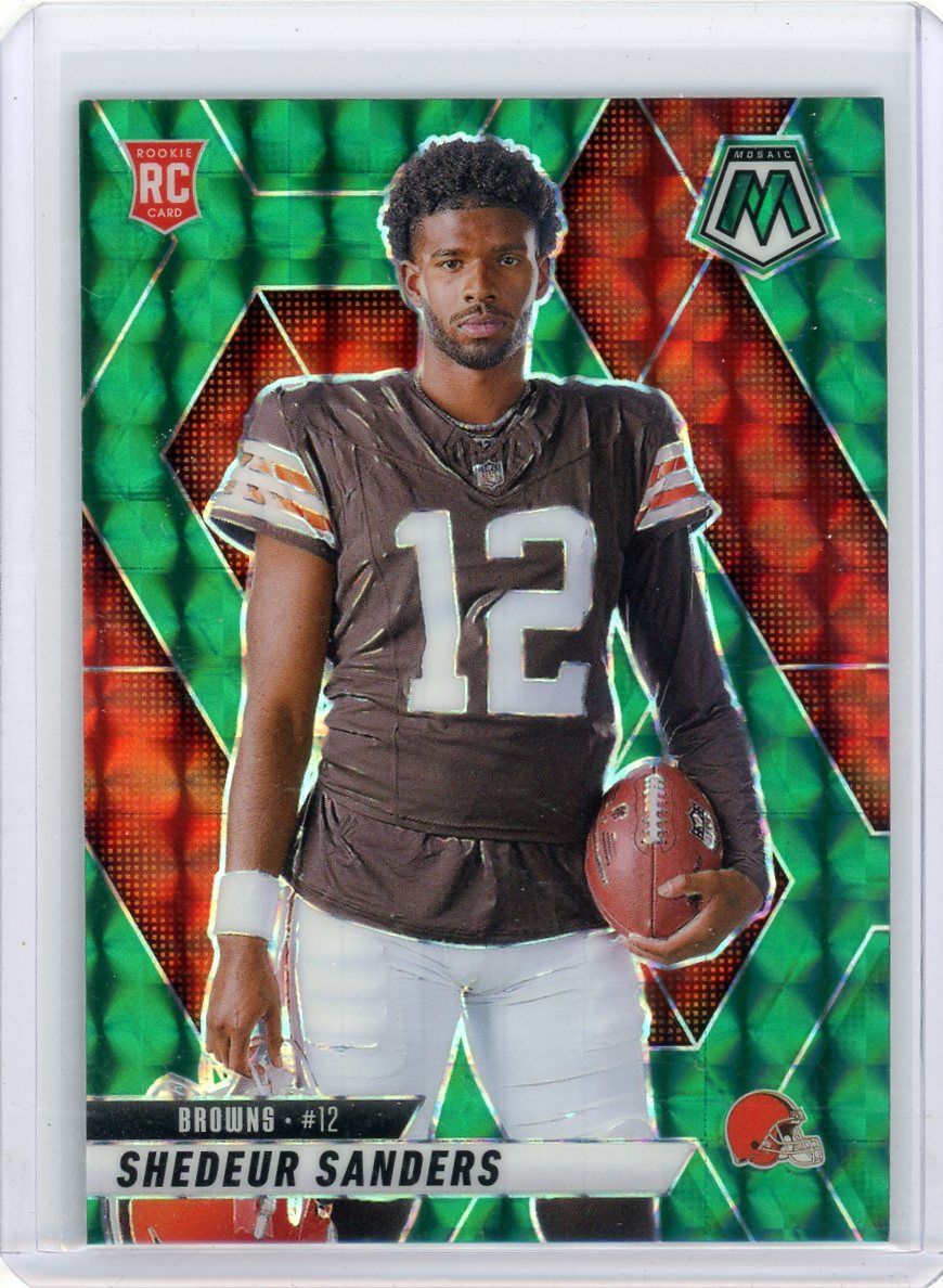 Shedeur Sanders 2025 Panini Mosaic RC Variation Green Mosaic