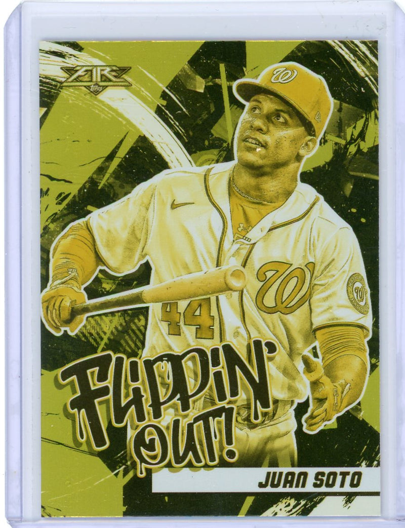 Juan Soto 2022 Topps Fire Flippin Out gold minted foil