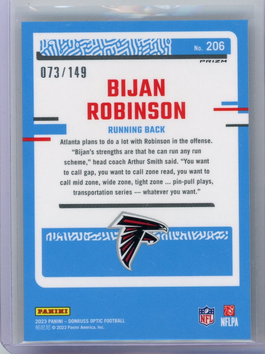 Bijan Robinson 2023 Panini Donruss Optic Rated Rookie Flex #'d 073/149