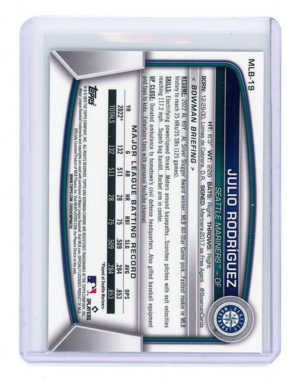 Julio Rodriguez 2023 Bowman Chrome National Convention