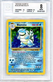 Blastoise Pokémon Base Set Unlimited Holo Rare BGS 8