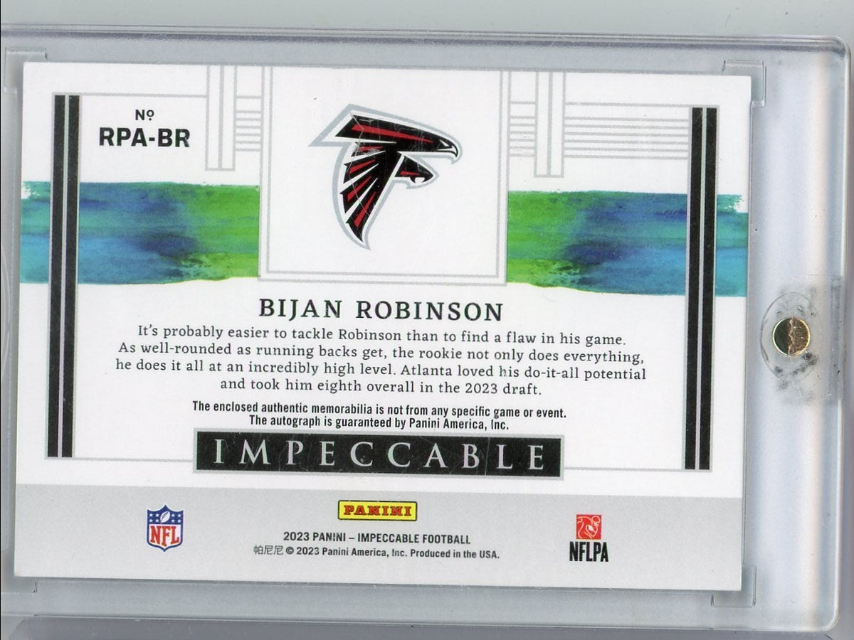 Bijan Robinson 2023 Panini Impeccable Rookie Patch Autograph #'d 28/99