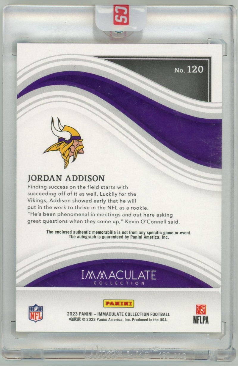 Jordan Addison 2023 Panini Immaculate RPA 