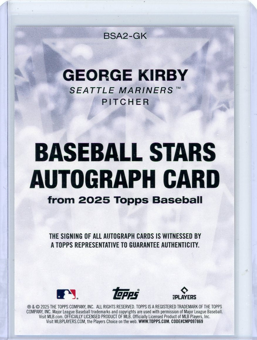 George Kirby 2025 Topps Series 2 Baseball Stars Auto Orange #'d 12/25
