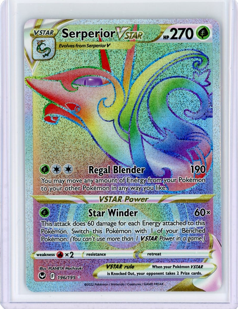 Serperior VSTAR 2022 Pokémon rare lucky rainbow holo 196/195