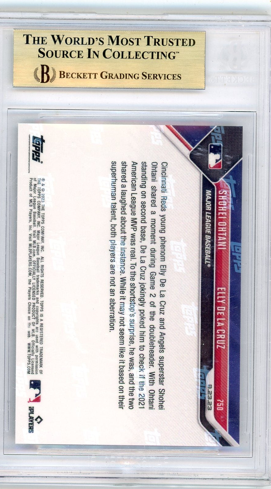 2023 Topps Now Shohei Ohtani & Elly De La Cruz BGS 10 Pristine