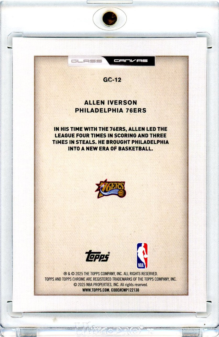 Allen Iverson 2025 Topps Chrome Basketball Glass Canvas SSP