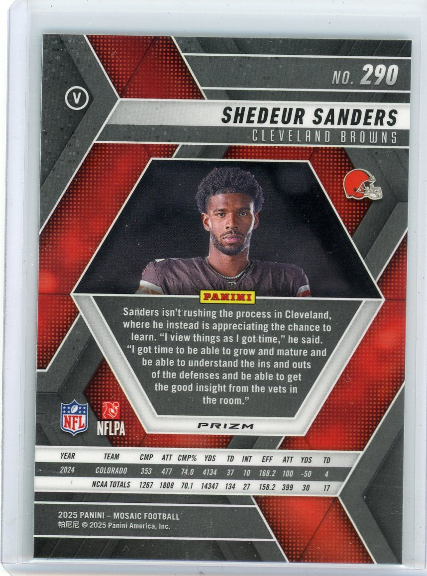 Shedeur Sanders 2025 Panini Mosaic RC Variation Green Mosaic