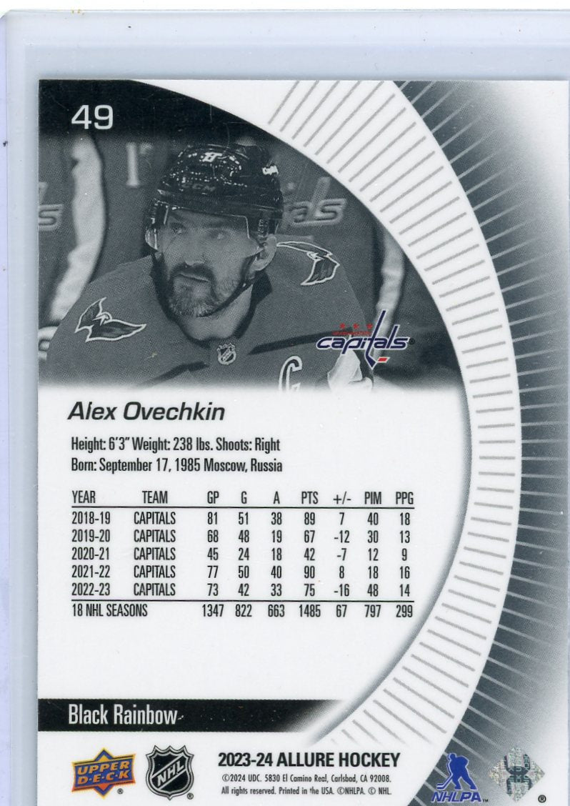 Alex Ovechkin 2023-24 UD Allure Black Rainbow