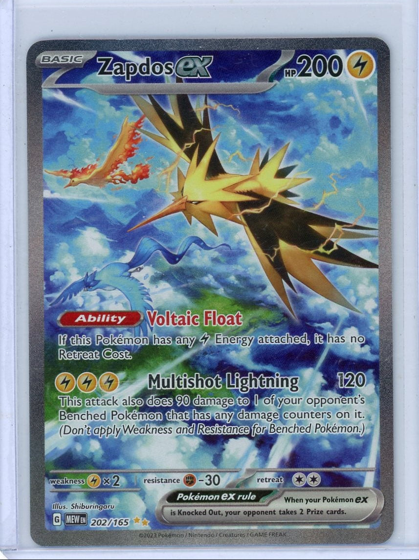 Zapdos ex Pokemon 151 Special Illustration rare #202/165 LP/MP