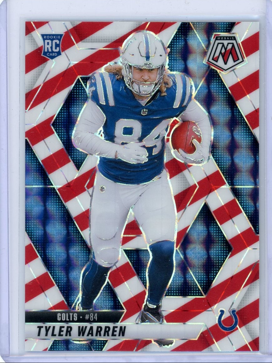 Tyler Warren 2025 Panini Mosaic Candy Stripe Rookie