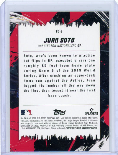 Juan Soto 2022 Topps Fire Flippin Out gold minted foil