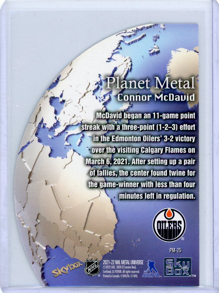 Connor McDavid 2021-22 Metal Universe Planet Metal Gold