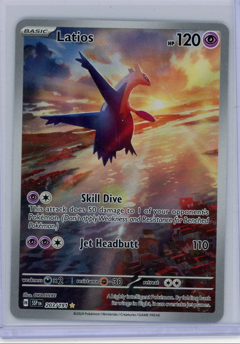 Latios Pokémon Surging Sparks Illustration Rare #203/191