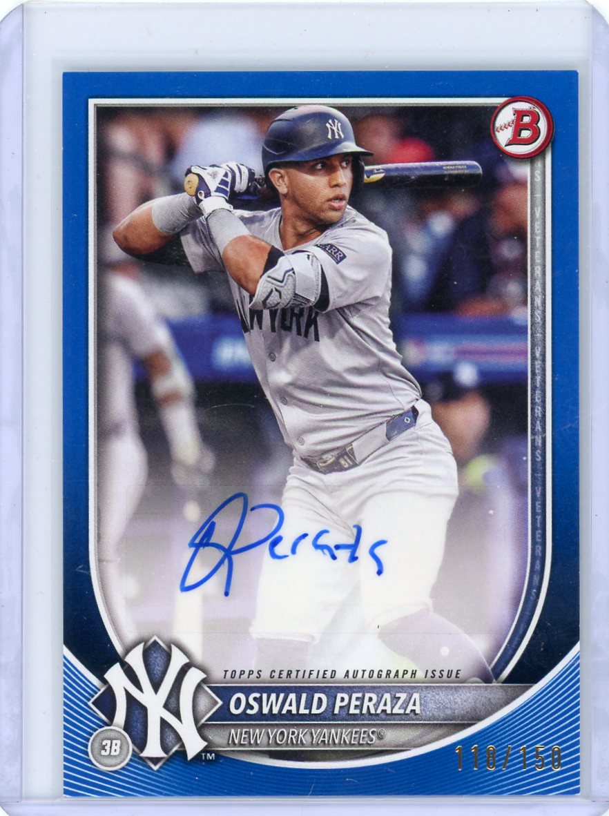 Oswald Peraza 2025 Bowman Auto Blue #'d 118/150