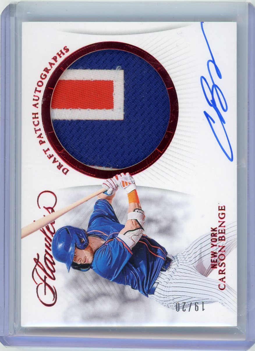 Carson Benge 2025 Panini Flawless Draft Patch Autograph Ruby #'d 19/20