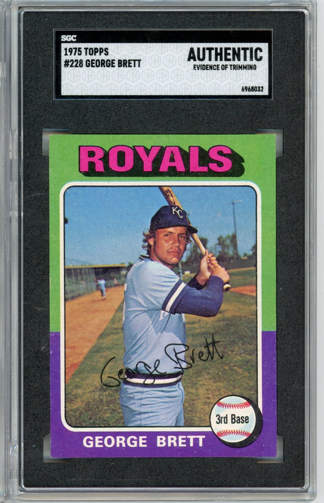 George Brett 1975 Topps #228 SGC Authentic (Evidence of Trimming)