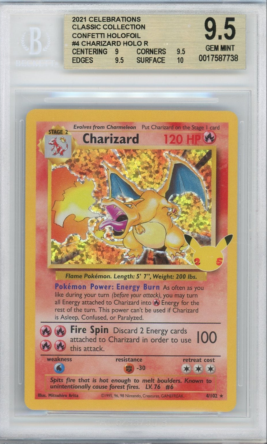 Charizard Pokémon Celebrations Classic Collection Holo Rare #4/102 BGS 9.5