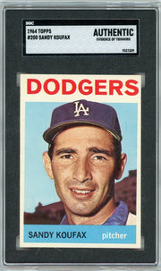 Sandy Koufax 1964 Topps #200 SGC Authentic (Evidence of Trimming)