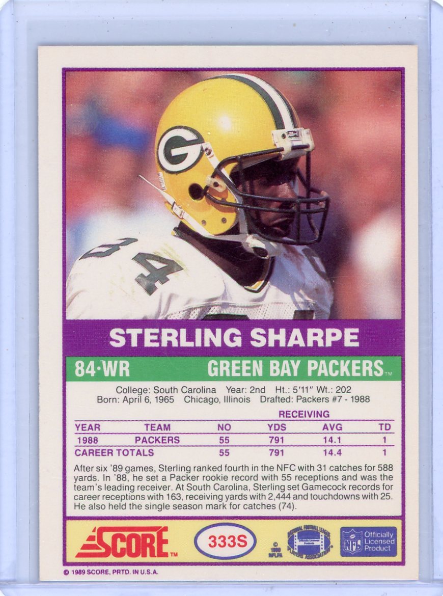 Sterling Sharpe 1989 Score Complete Set #333S