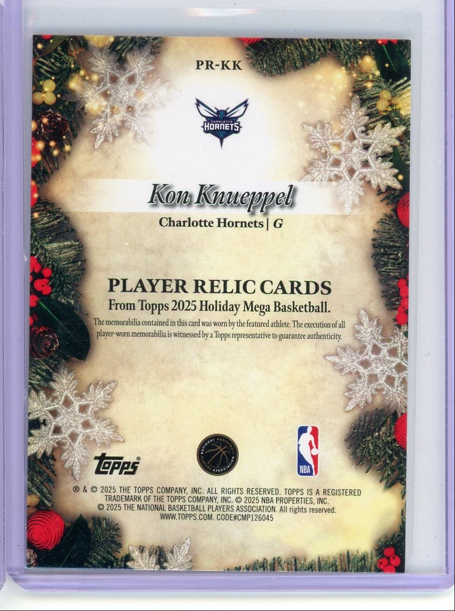 Kon Knueppel 2025 Topps Basketball Holiday Ornament Patch Rookie