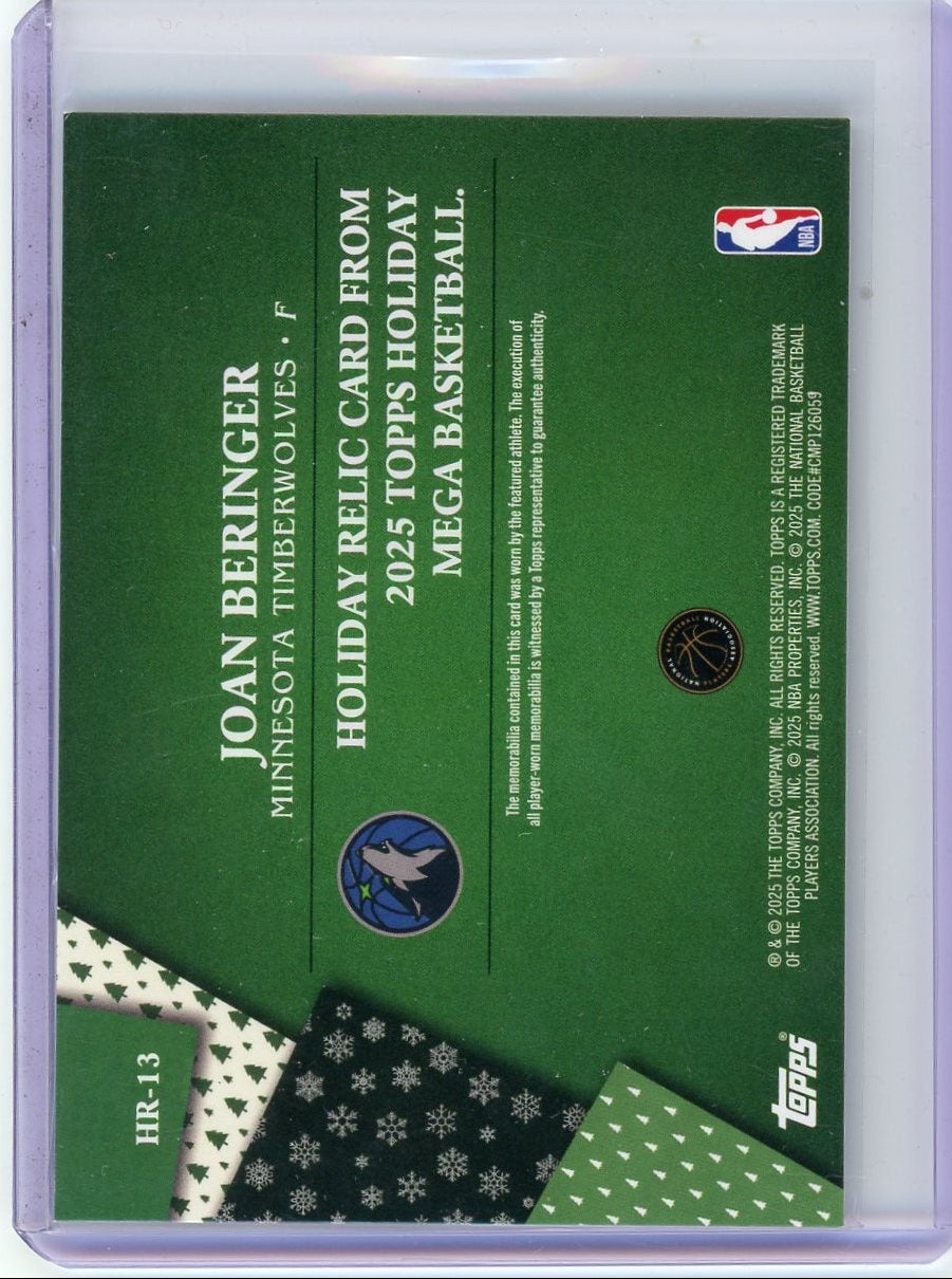 Joan Beringer 2025 Topps Basketball Holiday Rookie Relic