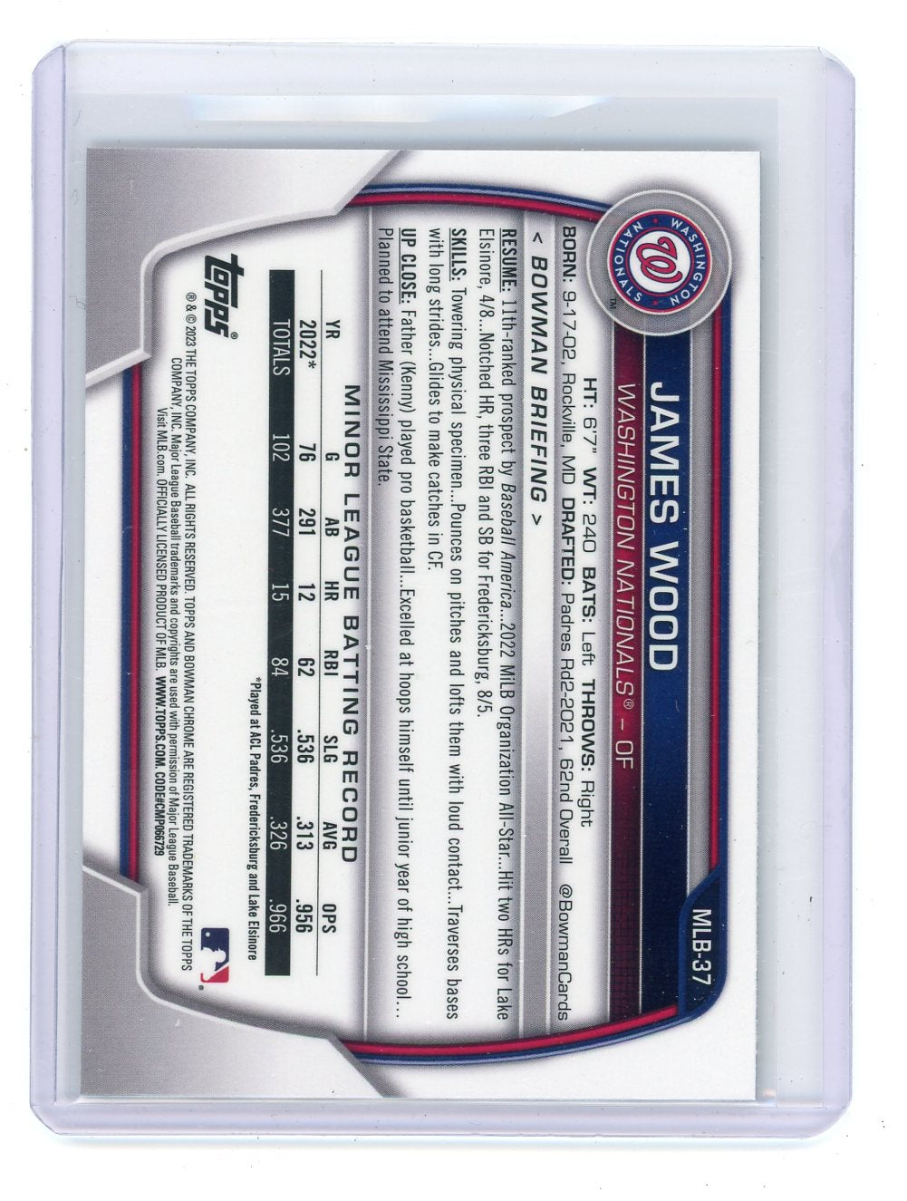 James Wood 2023 Bowman Chrome National Convention