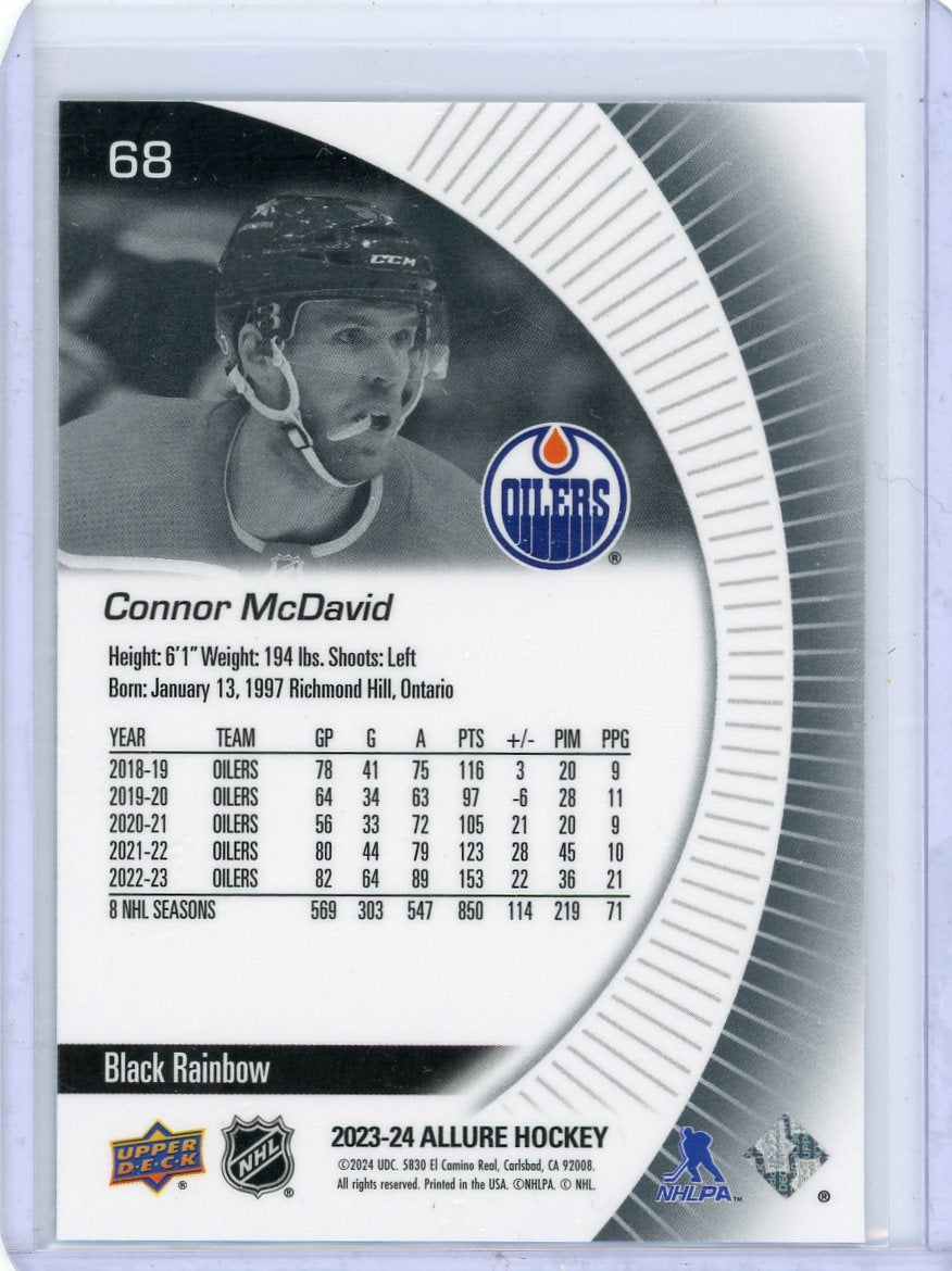 Connor McDavid 2023-24 UD Allure Black Rainbow