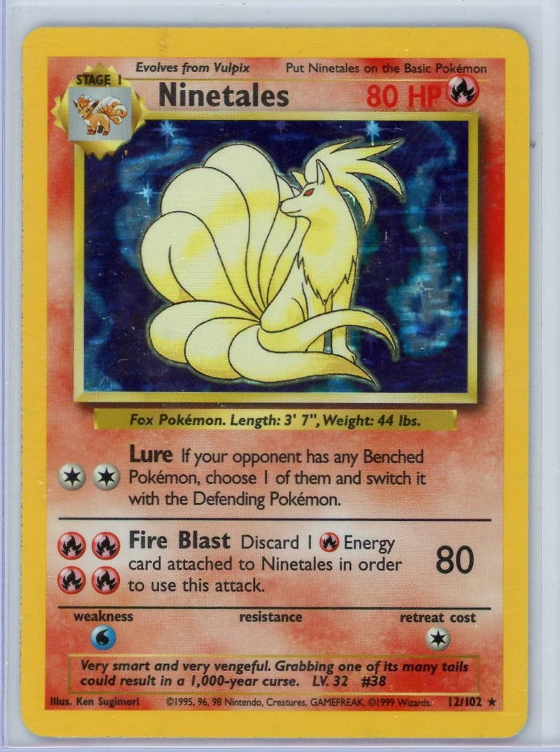 Ninetales 1999 Pokemon Base Set holo #12/102 LP