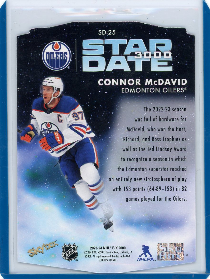 Connor McDavid 2023-24 SkyBox E-X 2000 Star Date 3000