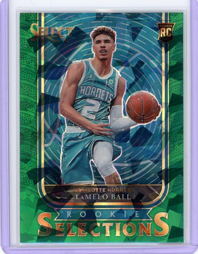 LaMelo Ball 2020-21 Panini Select Rookie Selections green ice prizm rookie card