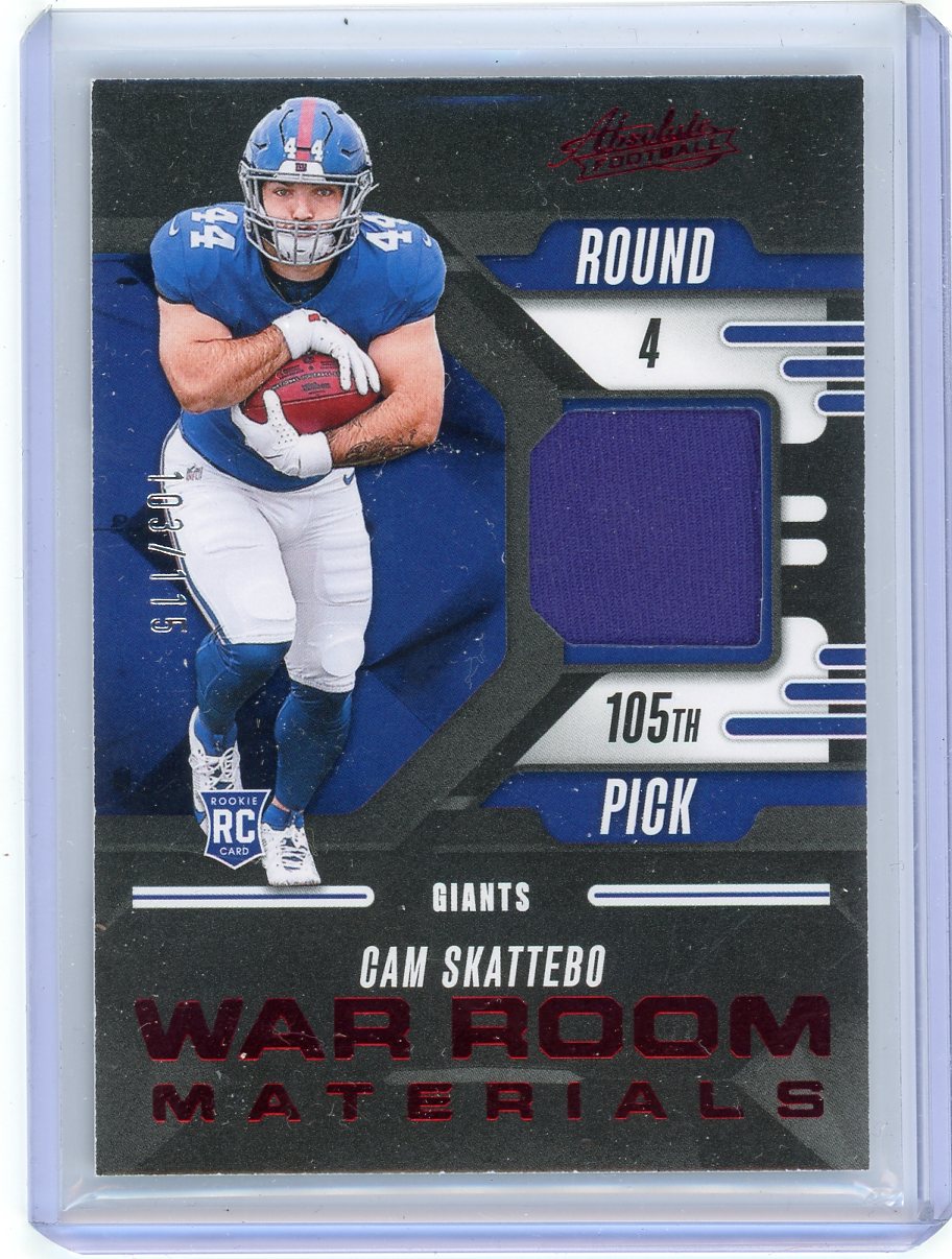 Cam Skattebo 2025 Panini Absolute War Room Materials #'d 103/115
