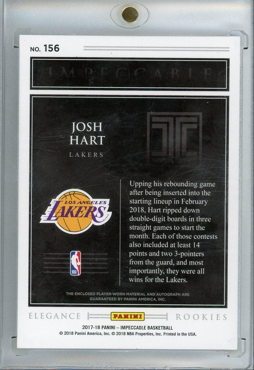 Josh Hart 2017-18 Panini Impeccable Elegance RPA #'d 3/10 (Jersey Number)