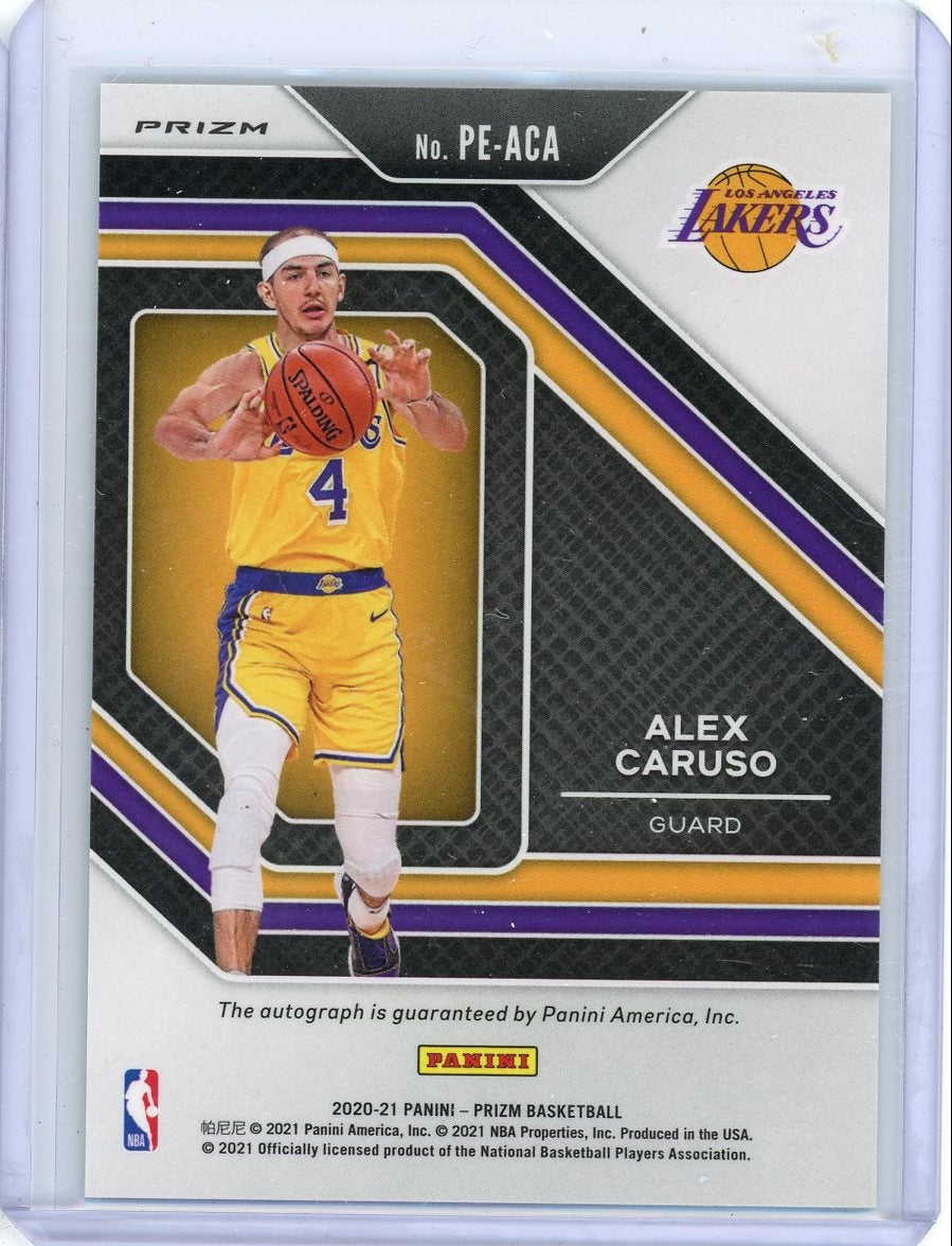 Alex Caruso 2020-21 Panini Prizm Silver Prizm autograph