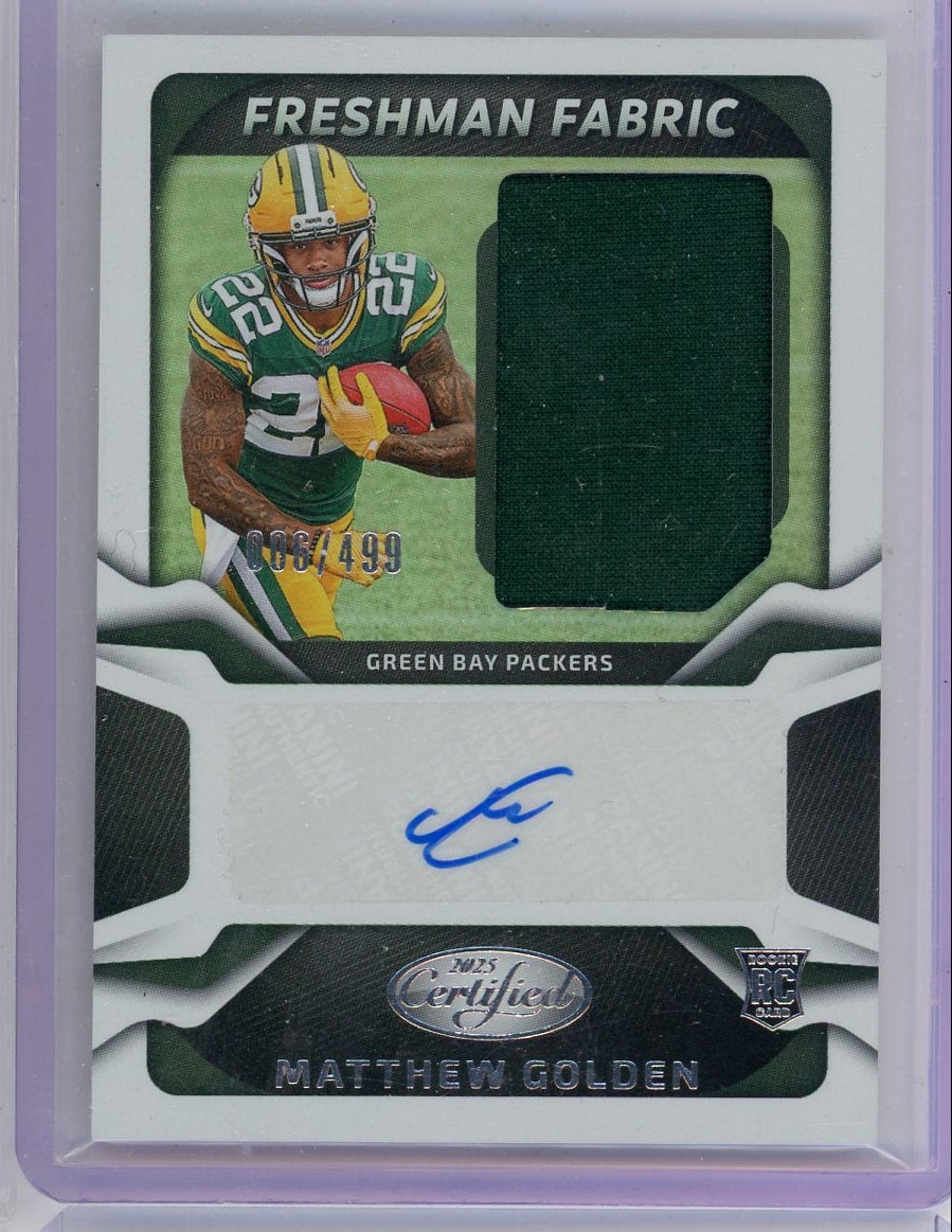 Matthew Golden 2025 Panini Certified RPA #'d 006/499
