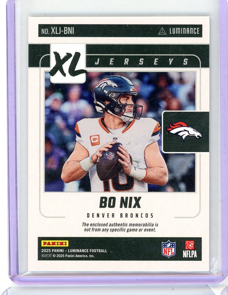 Bo Nix 2025 Panini Luminance Football XL Jerseys #'d 06/50