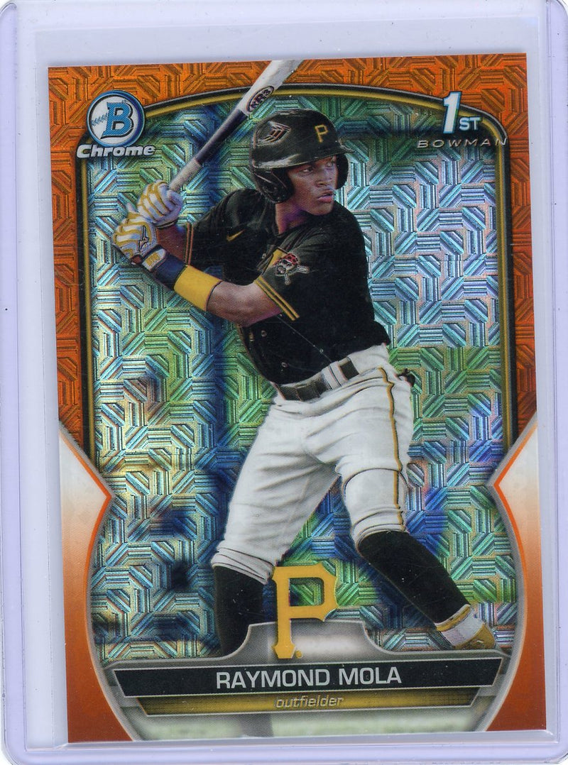 Raymond Mola 2023 1st Bowman Chrome Mojo orange refractor 