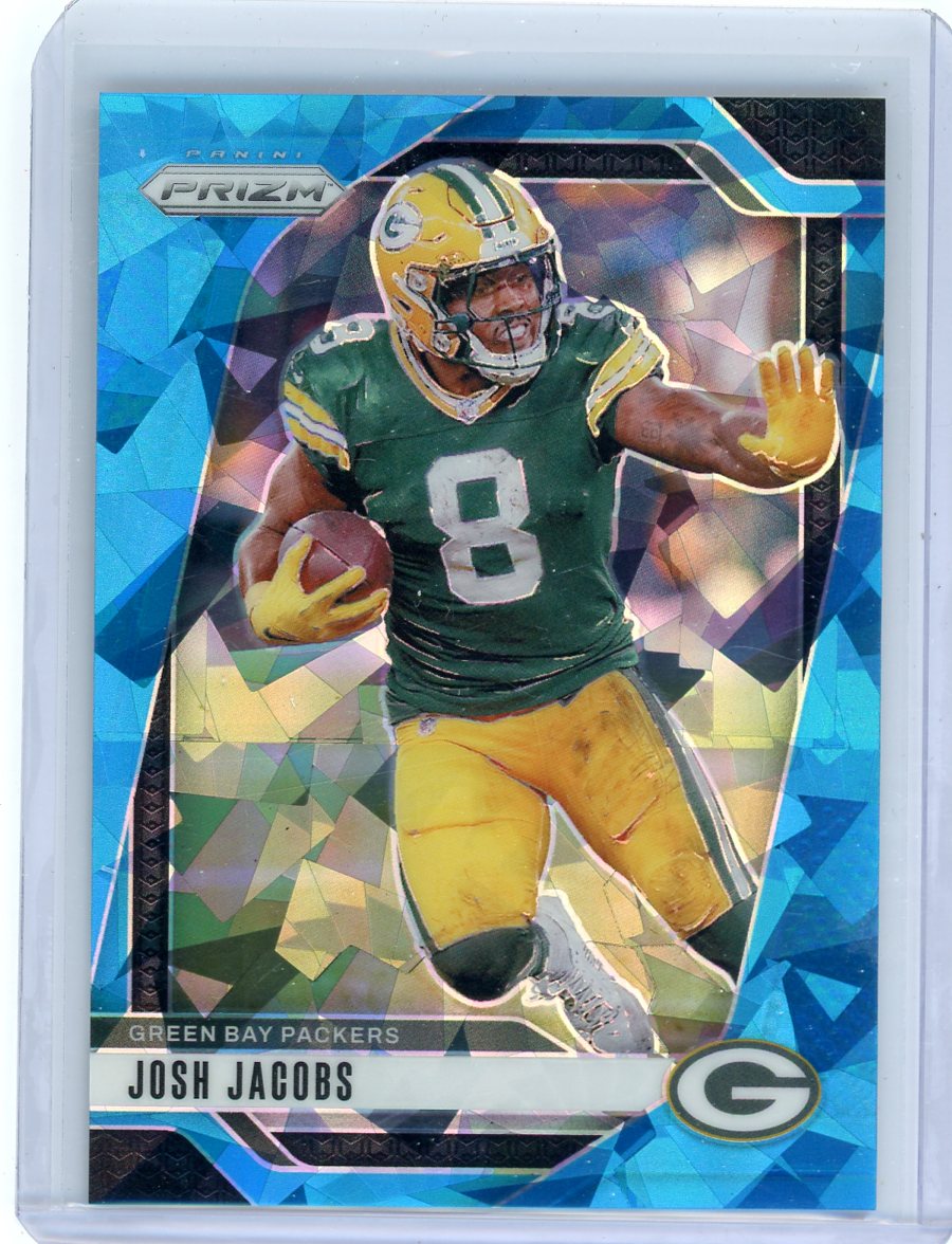 Josh Jacobs 2024 Panini Prizm Blue Ice #'d 23/99