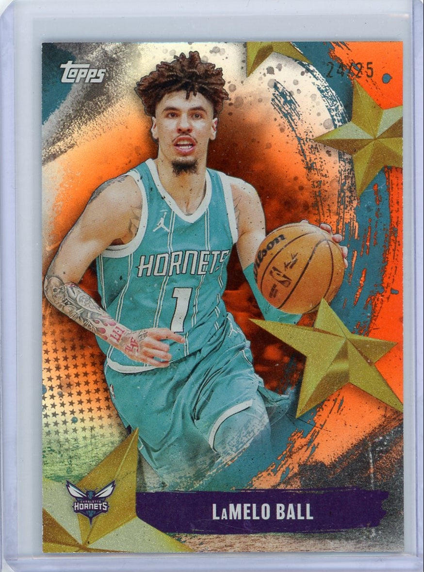 LaMelo Ball 2025 Topps Basketball Stars of NBA Orange #'d 24/25