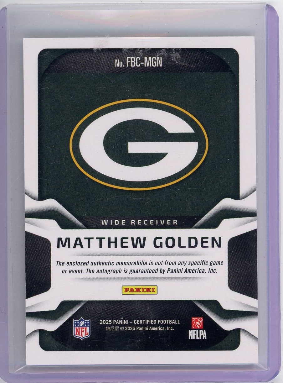 Matthew Golden 2025 Panini Certified RPA #'d 006/499