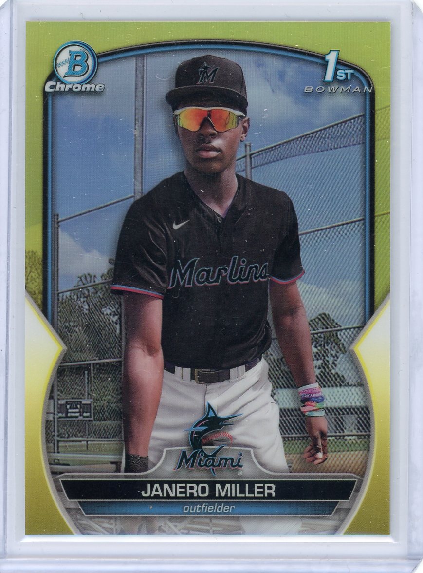 Janero Miller 2023 1st Bowman Chrome yellow refractor #'d 32/75