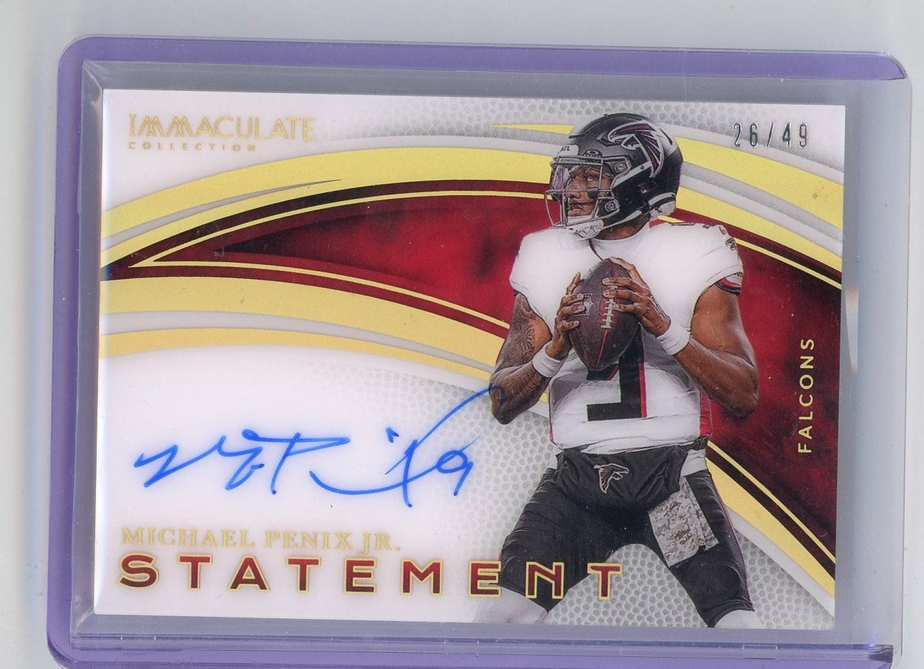 Michael Penix Jr. 2025 Panini Immaculate Statement Auto #'d 26/49